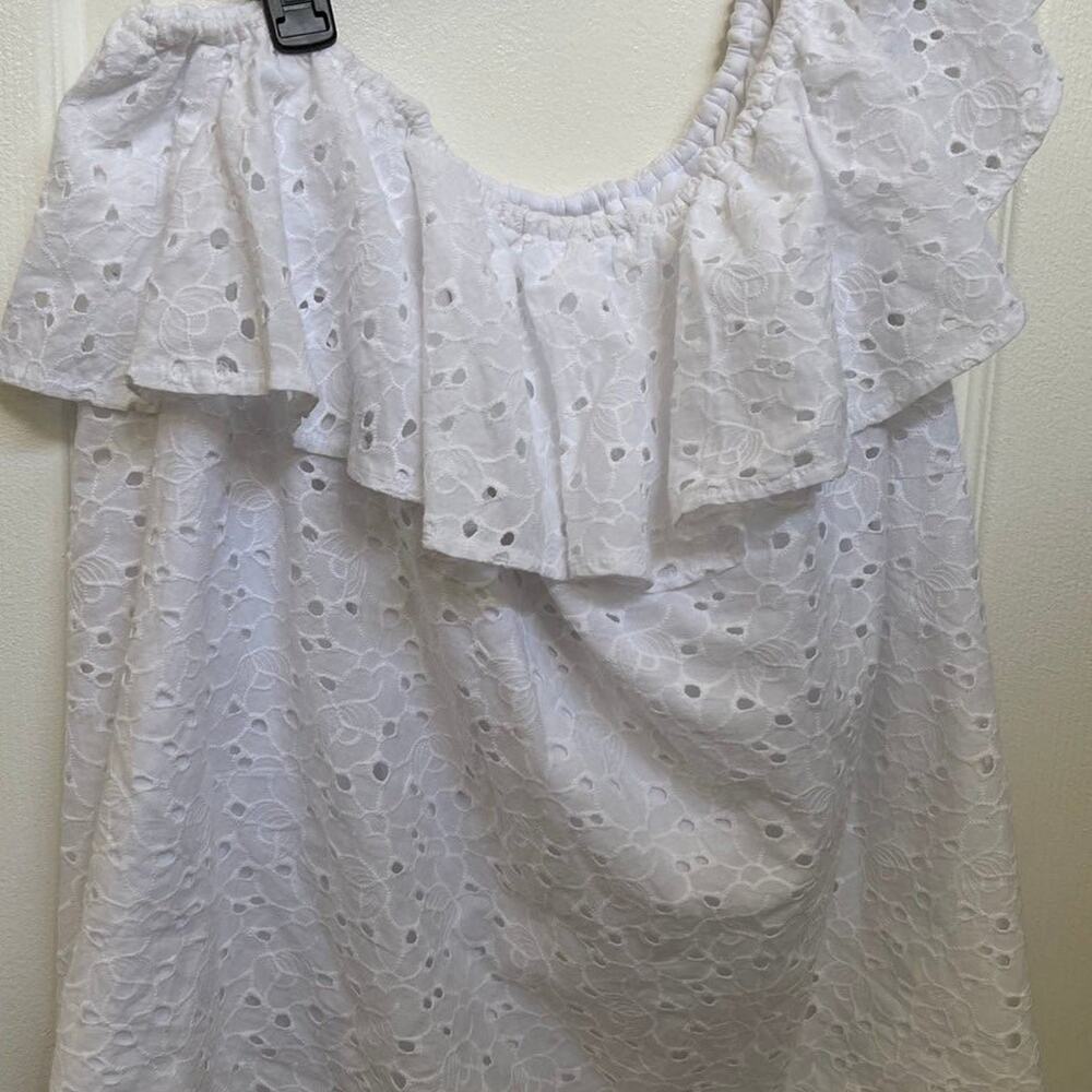 Lane Bryant white eyelet off shoulder top NWT 14/16